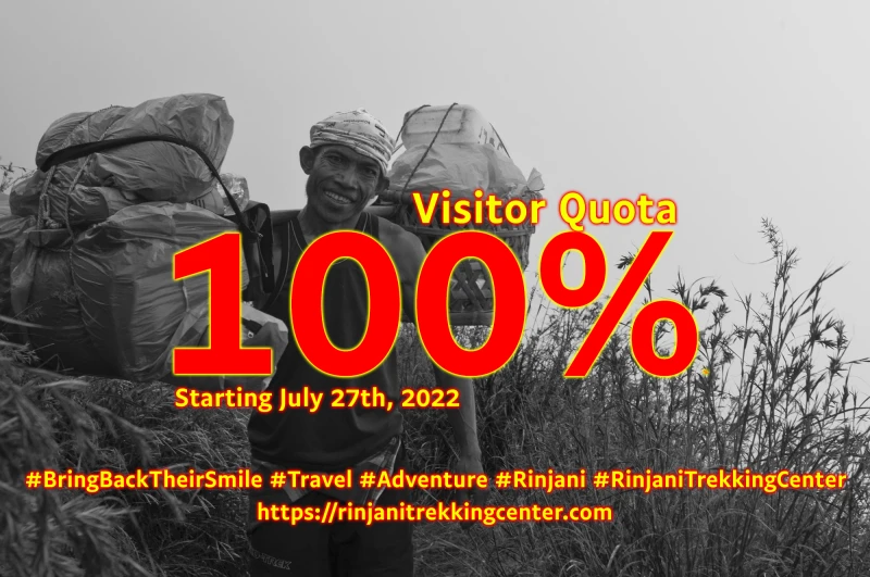 Mt. Rinjani Visitor Quota back to 100%