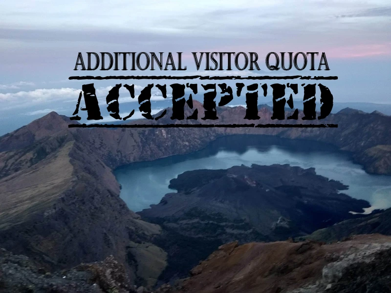 Visitor quota to Mt. Rinjani Incrased to 75%