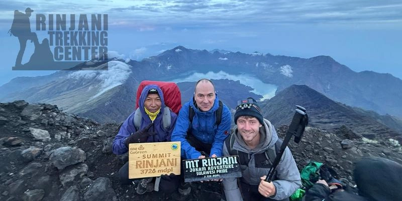 At the top of mt. Rinjani